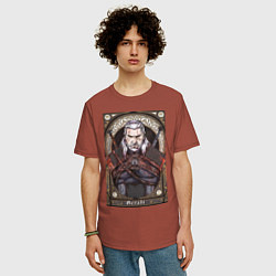 Футболка оверсайз мужская The Witcher, Geralt, Ведьмак,, цвет: кирпичный — фото 2