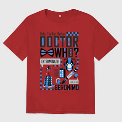 Футболка оверсайз мужская Hello, i'm the Doctor, цвет: красный
