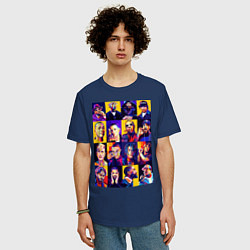 Футболка оверсайз мужская Легенды Рэпа, цвет: тёмно-синий — фото 2