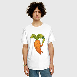 Футболка оверсайз мужская Милая морковка, цвет: белый — фото 2