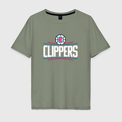 Футболка оверсайз мужская Los Angeles Clippers, цвет: авокадо