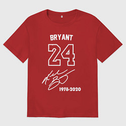 Футболка оверсайз мужская КОБИ БРАЙАНТ АВТОГРАФ, цвет: красный