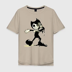 Футболка оверсайз мужская Bendy And The Ink Machine, цвет: миндальный