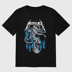 Футболка оверсайз мужская Metallica - черт, цвет: черный