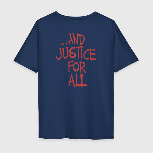 Мужская футболка оверсайз And Justice For All Metallica / Тёмно-синий – фото 2