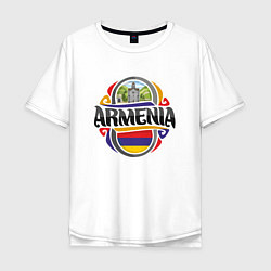 Футболка оверсайз мужская Армения, цвет: белый