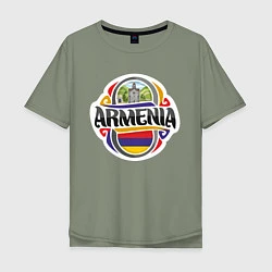 Футболка оверсайз мужская Армения, цвет: авокадо