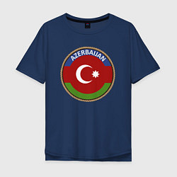 Футболка оверсайз мужская Азербайджан, цвет: тёмно-синий