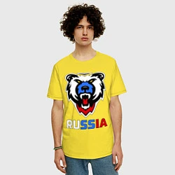 Футболка оверсайз мужская Русский медведь, цвет: желтый — фото 2