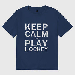 Футболка оверсайз мужская K C a Play Hockey, цвет: тёмно-синий