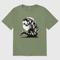 Футболка оверсайз мужская Годзилла, цвет: авокадо