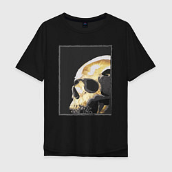 Футболка оверсайз мужская Skull, цвет: черный