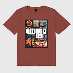 Футболка оверсайз мужская AMONG US GTA, цвет: кирпичный