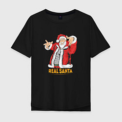 Футболка оверсайз мужская ReaL SANTA, цвет: черный