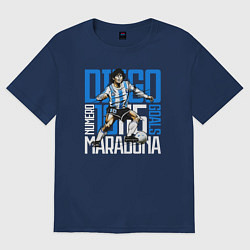 Футболка оверсайз мужская 10 Diego Maradona, цвет: тёмно-синий