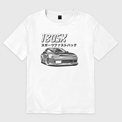 Футболка оверсайз мужская Nissan 180SX, цвет: белый