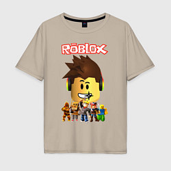 Футболка оверсайз мужская ROBLOX, цвет: миндальный