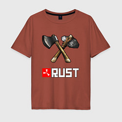Футболка оверсайз мужская RUST, цвет: кирпичный