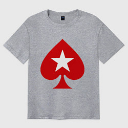 Футболка оверсайз мужская Покер Пики Poker Stars, цвет: меланж