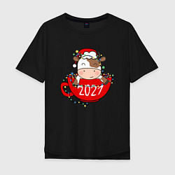 Мужская футболка оверсайз Милый бычок 2021