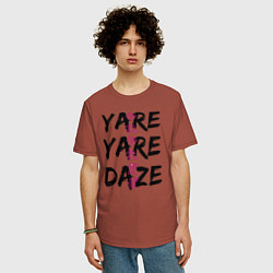 Футболка оверсайз мужская YARE YARE DAZE, цвет: кирпичный — фото 2