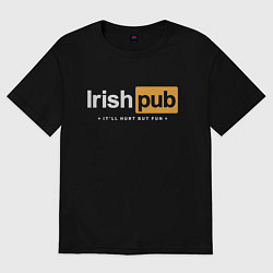 Футболка оверсайз мужская Irish Pub, цвет: черный