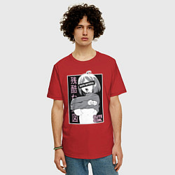 Футболка оверсайз мужская Cute girl, цвет: красный — фото 2