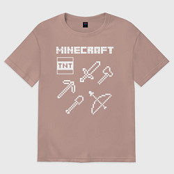 Футболка оверсайз мужская Minecraft, цвет: пыльно-розовый