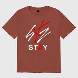Футболка оверсайз мужская STRAY KIDS, цвет: кирпичный