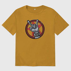 Футболка оверсайз мужская Johnny Silverhand 01, цвет: горчичный