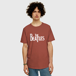 Футболка оверсайз мужская The Beatles, цвет: кирпичный — фото 2