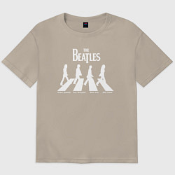 Футболка оверсайз мужская The Beatles, цвет: миндальный