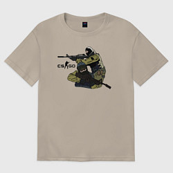 Футболка оверсайз мужская CS:GO, цвет: миндальный