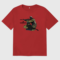 Футболка оверсайз мужская CS:GO, цвет: красный