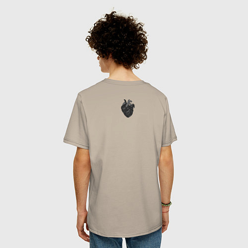 Мужская футболка оверсайз Bring Me The Horizon 2D Сердце / Миндальный – фото 4