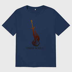 Футболка оверсайз мужская Dark Souls - Bonfire, цвет: тёмно-синий