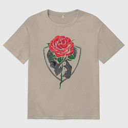 Футболка оверсайз мужская Skull&Rose, цвет: миндальный
