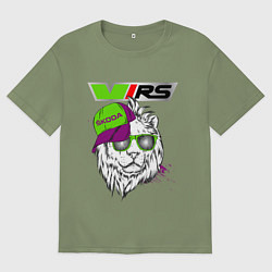 Футболка оверсайз мужская Skoda RS Шкода РС Z, цвет: авокадо