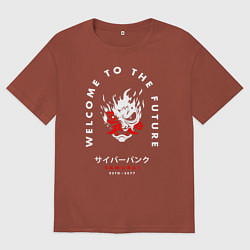 Футболка оверсайз мужская SAMURAI Cyberpunk 2077, цвет: кирпичный
