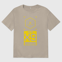 Футболка оверсайз мужская ACR X9 Cyberpunk 2077, цвет: миндальный