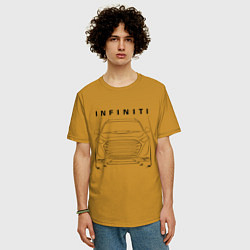 Футболка оверсайз мужская Infinity Инфинити спина, цвет: горчичный — фото 2