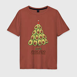 Мужская футболка оверсайз Avocado Christmas Tree