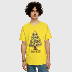 Футболка оверсайз мужская Avocado Christmas Tree, цвет: желтый — фото 2