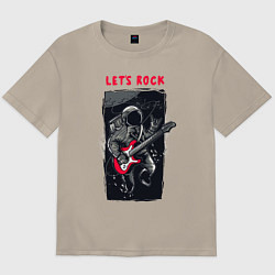 Футболка оверсайз мужская Lets Rock, цвет: миндальный