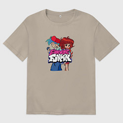 Футболка оверсайз мужская Friday night funkin, цвет: миндальный