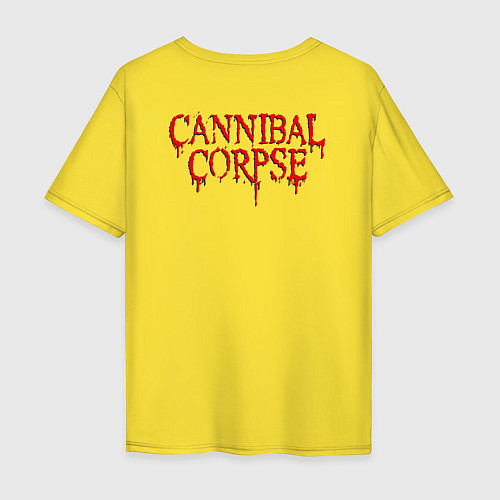 Мужская футболка оверсайз Cannibal Corpse Труп Каннибала спина Z / Желтый – фото 2