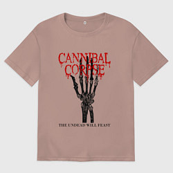 Футболка оверсайз мужская Cannibal Corpse Труп Каннибала Z, цвет: пыльно-розовый