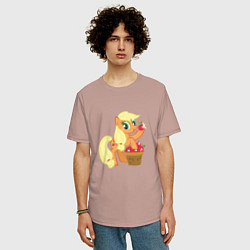 Футболка оверсайз мужская Applejack, цвет: пыльно-розовый — фото 2