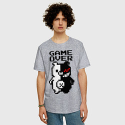 Футболка оверсайз мужская MONOKUMA GAME OVER, цвет: меланж — фото 2