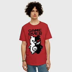 Футболка оверсайз мужская MONOKUMA GAME OVER, цвет: красный — фото 2